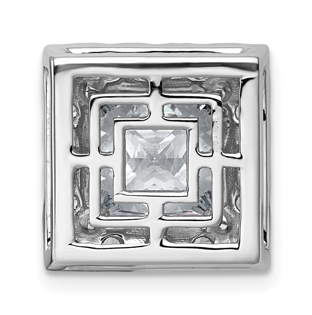 14K Yellow Or White Gold Certified Lab Grown Diamond VS+ F+ Princess Complete Halo Chain Slide Pendant