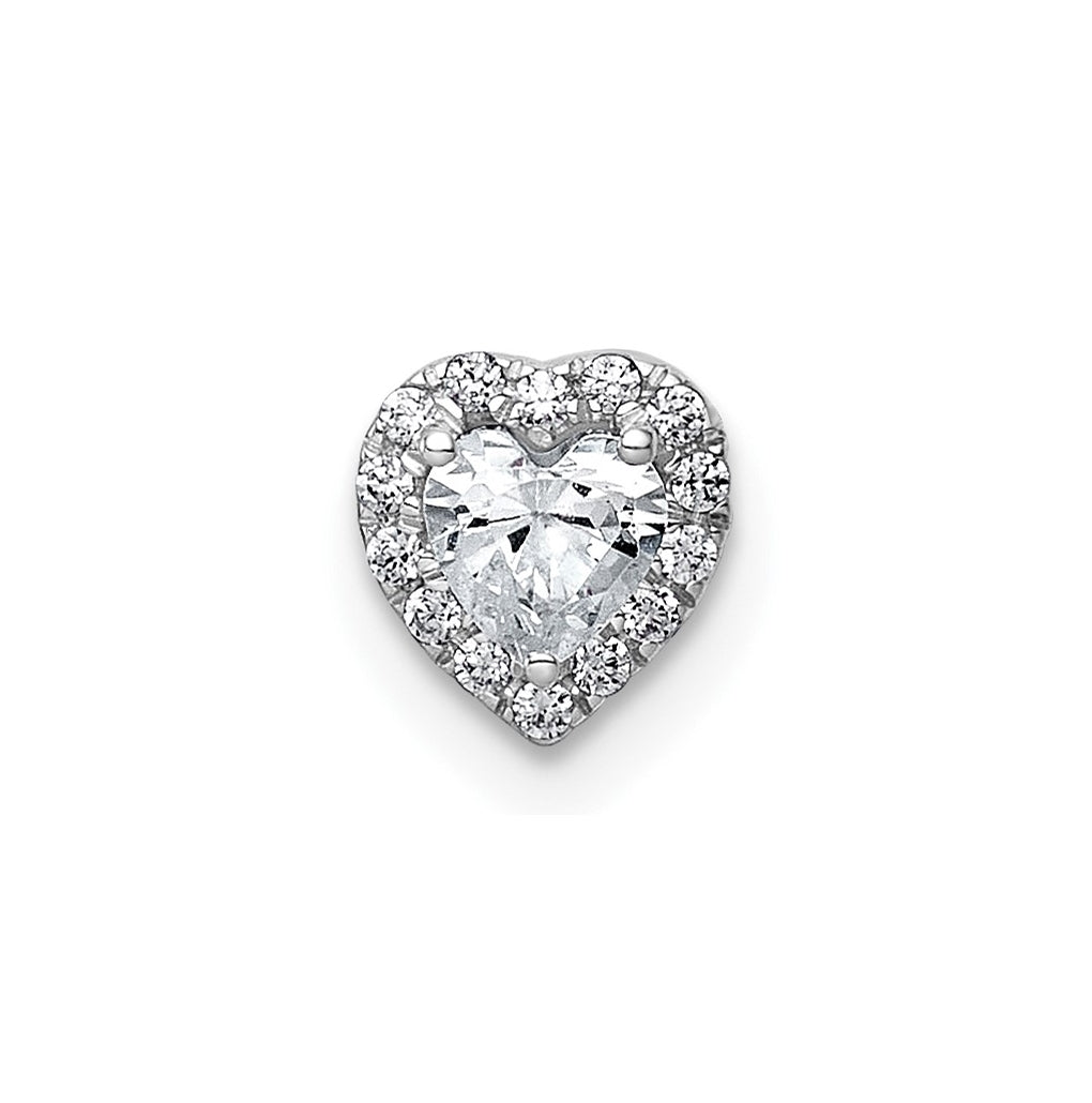 14K Yellow Or White Gold Lab Grown Diamond VS+ F+ Heart Complete Halo Chain Slide Pendant