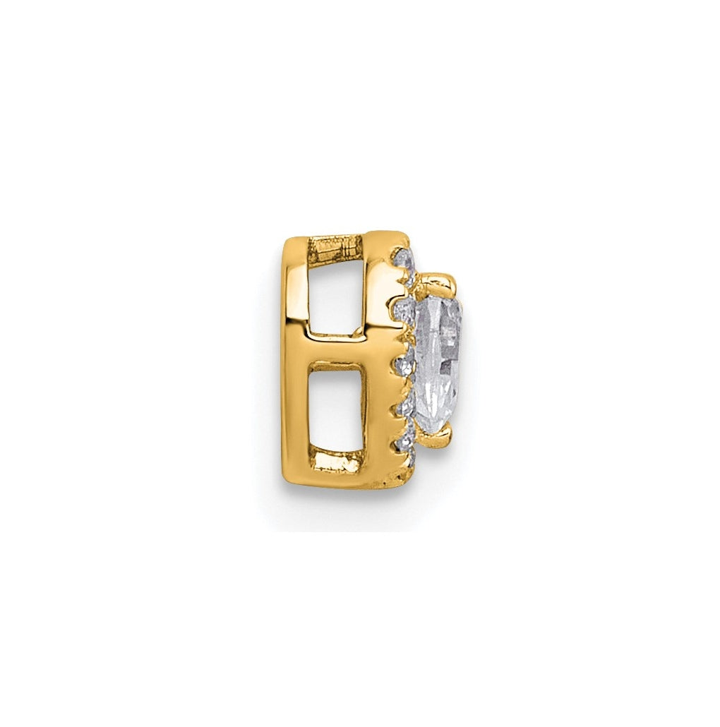 14K Yellow Or White Gold Lab Grown Diamond VS+ F+ Heart Complete Halo Chain Slide Pendant