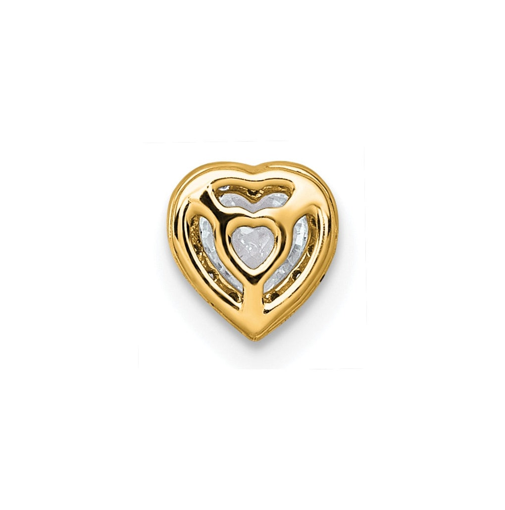 14K Yellow Or White Gold Lab Grown Diamond VS+ F+ Heart Complete Halo Chain Slide Pendant