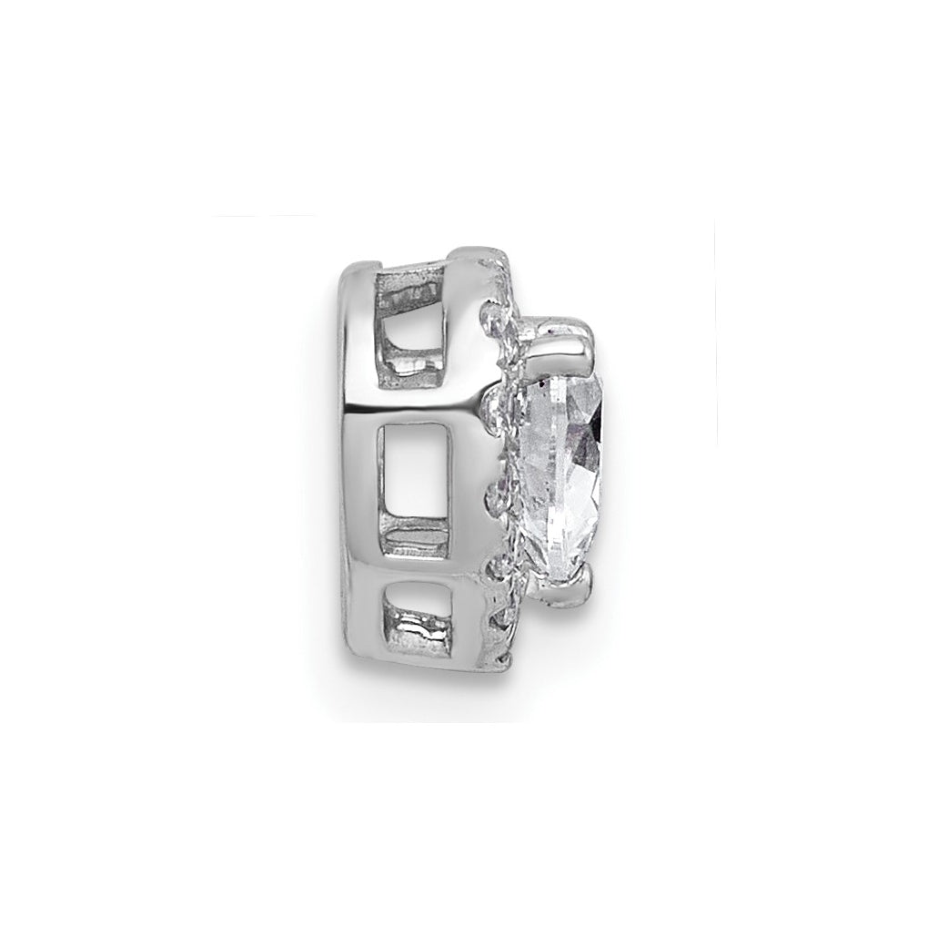 14K Yellow Or White Gold Lab Grown Diamond VS+ F+ Heart Complete Halo Chain Slide Pendant
