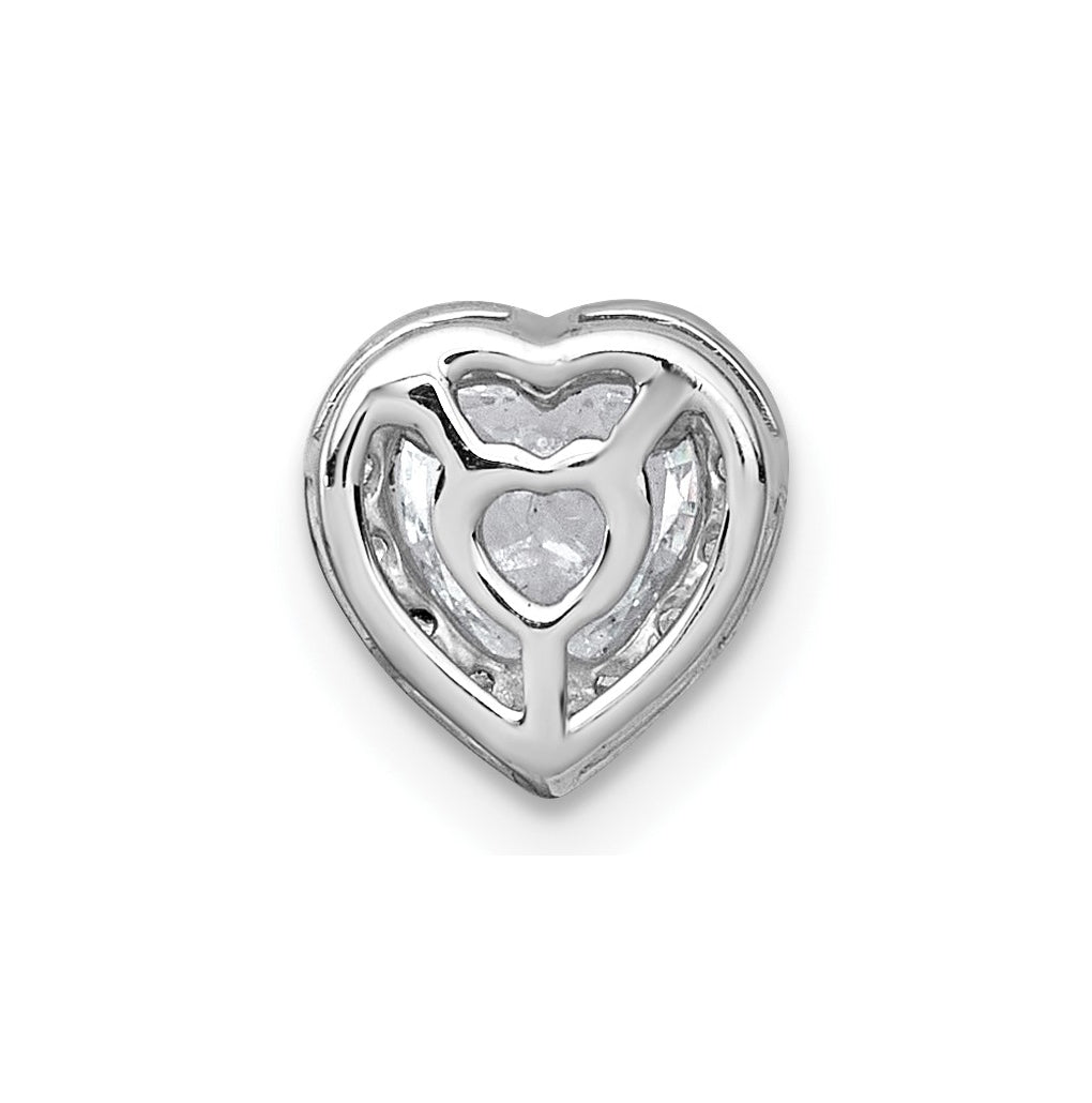 14K Yellow Or White Gold Lab Grown Diamond VS+ F+ Heart Complete Halo Chain Slide Pendant