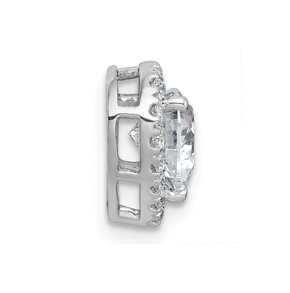 14K Yellow Or White Gold Certified Lab Grown Diamond VS+ F+ Heart Complete Halo Chain Slide Pendant
