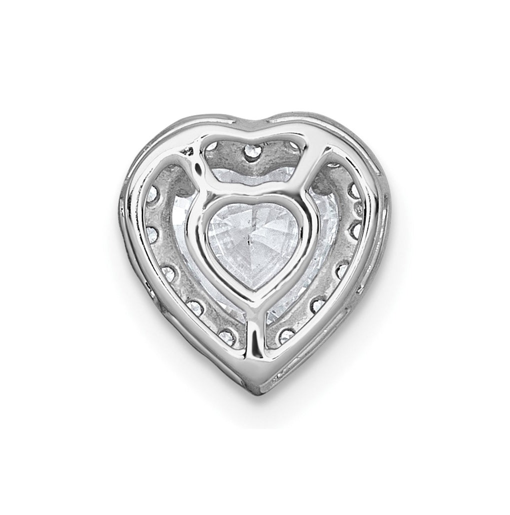 14K Yellow Or White Gold Certified Lab Grown Diamond VS+ F+ Heart Complete Halo Chain Slide Pendant