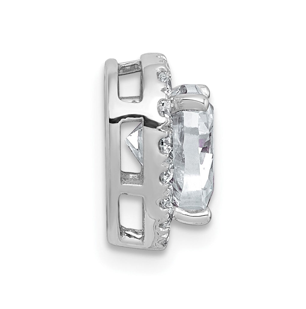 14K Yellow Or White Gold Certified Lab Grown Diamond VS+ F+ Heart Complete Halo Chain Slide Pendant