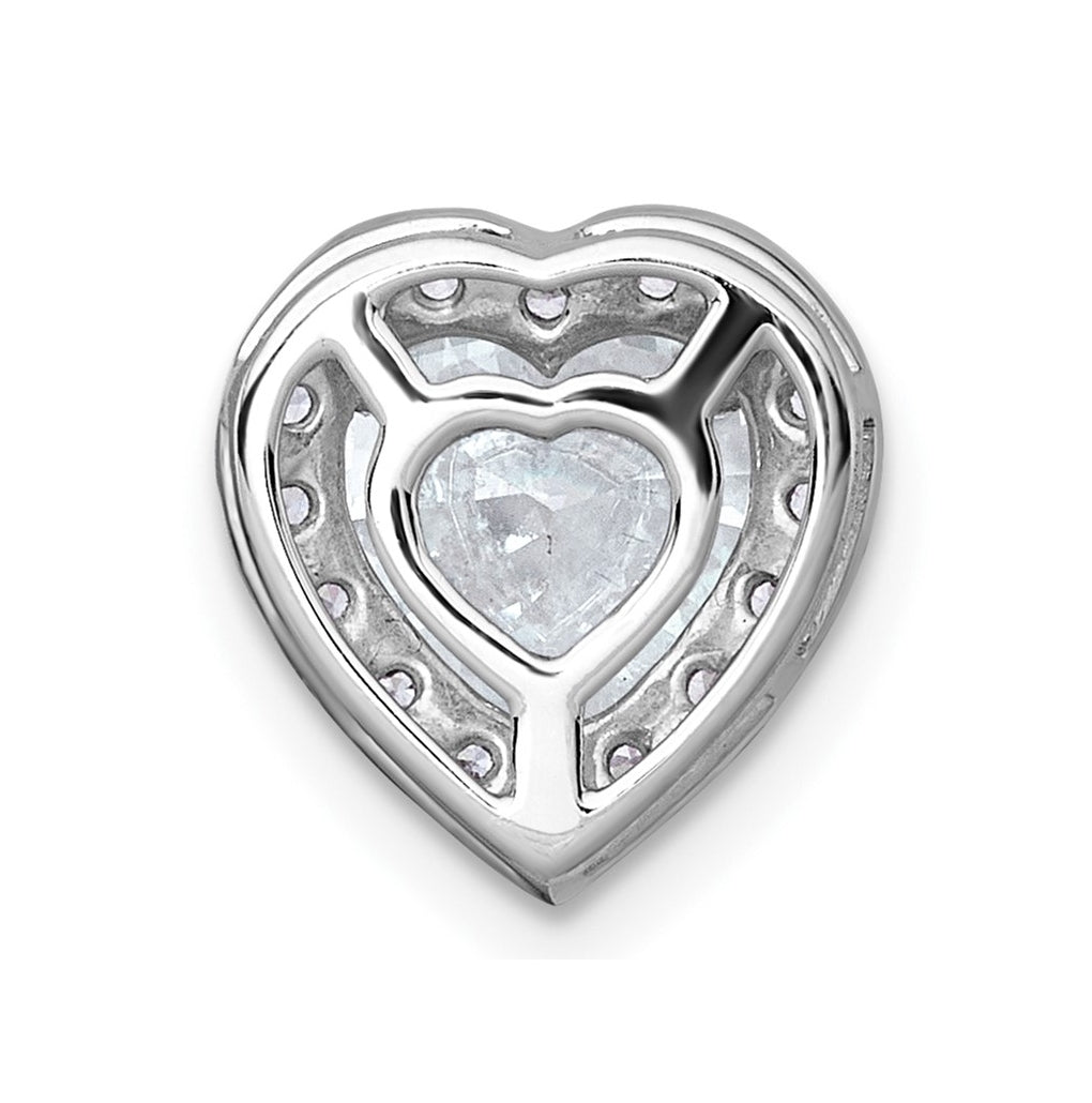 14K Yellow Or White Gold Certified Lab Grown Diamond VS+ F+ Heart Complete Halo Chain Slide Pendant