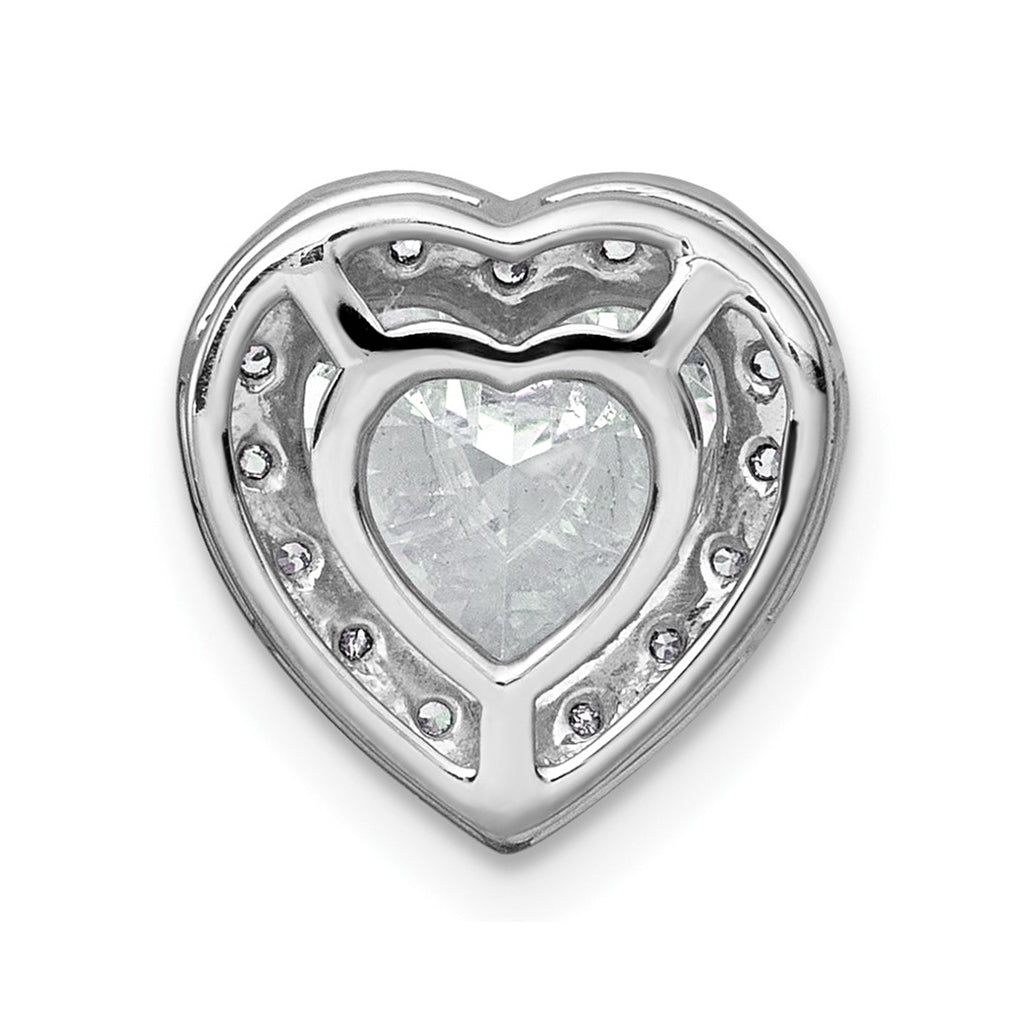 14K Yellow Or White Gold Certified Lab Grown Diamond VS+ F+ Heart Complete Halo Chain Slide Pendant