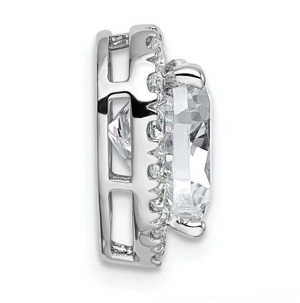 14K Yellow Or White Gold Lab Grown Diamond VS+ F+ Heart Complete Halo Chain Slide Pendant
