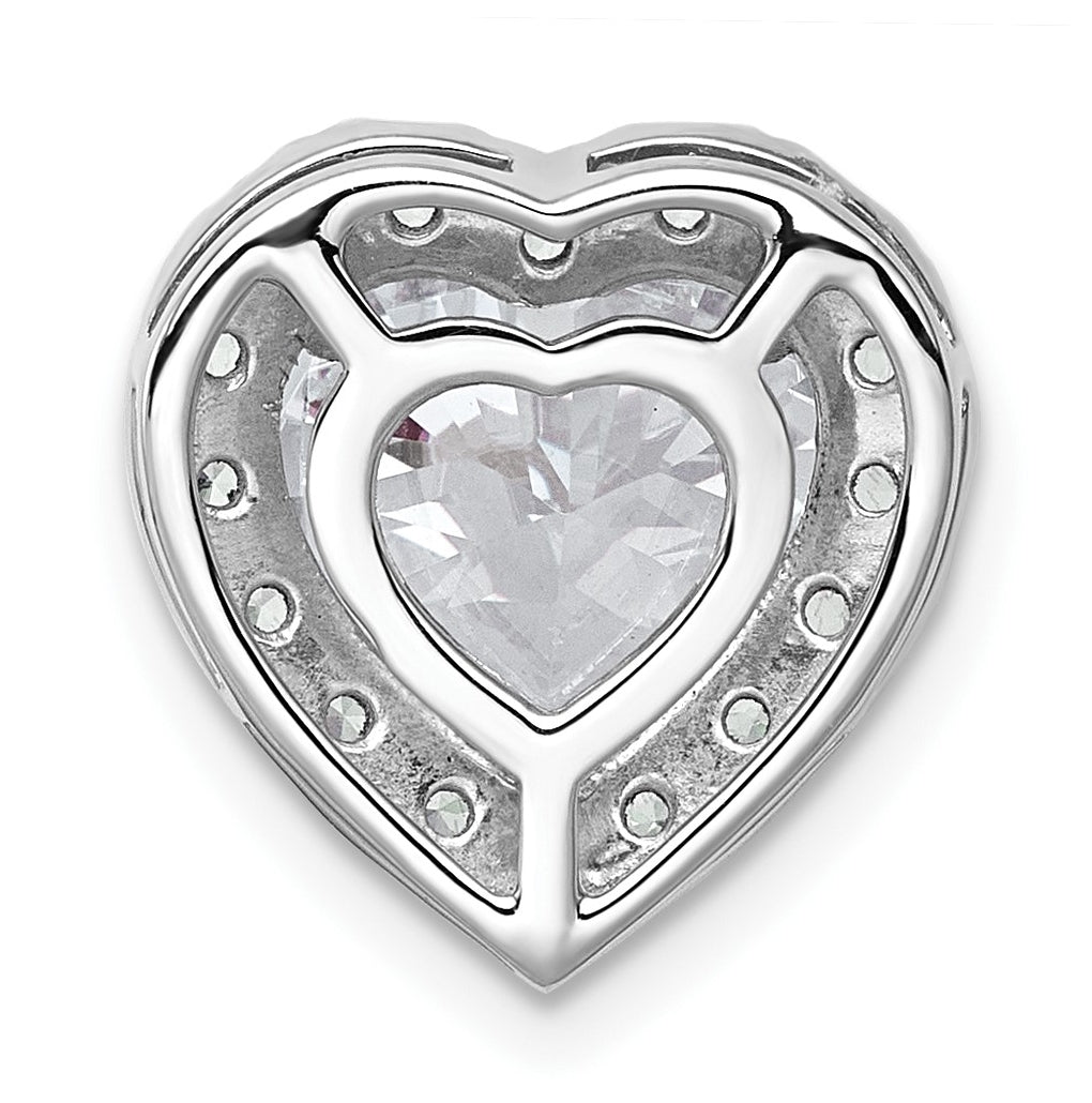 14K Yellow Or White Gold Certified Lab Grown Diamond VS+ F+ Heart Complete Halo Chain Slide Pendant