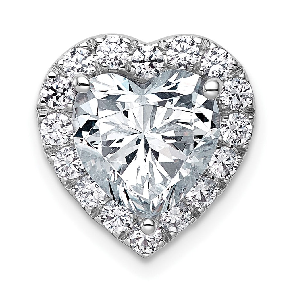 14K Yellow Or White Gold Certified Lab Grown Diamond VS+ F+ Heart Complete Halo Chain Slide Pendant
