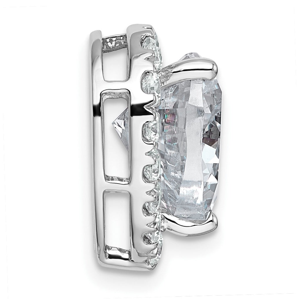 14K Yellow Or White Gold Certified Lab Grown Diamond VS+ F+ Heart Complete Halo Chain Slide Pendant