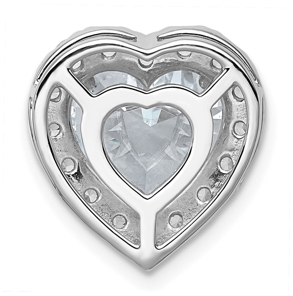 14K Yellow Or White Gold Certified Lab Grown Diamond VS+ F+ Heart Complete Halo Chain Slide Pendant