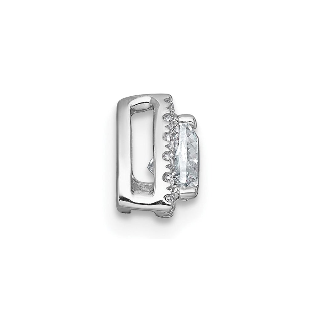 14K Yellow Or White Gold Lab Grown Diamond VS+ F+ Trillion Complete Halo Chain Slide Pendant