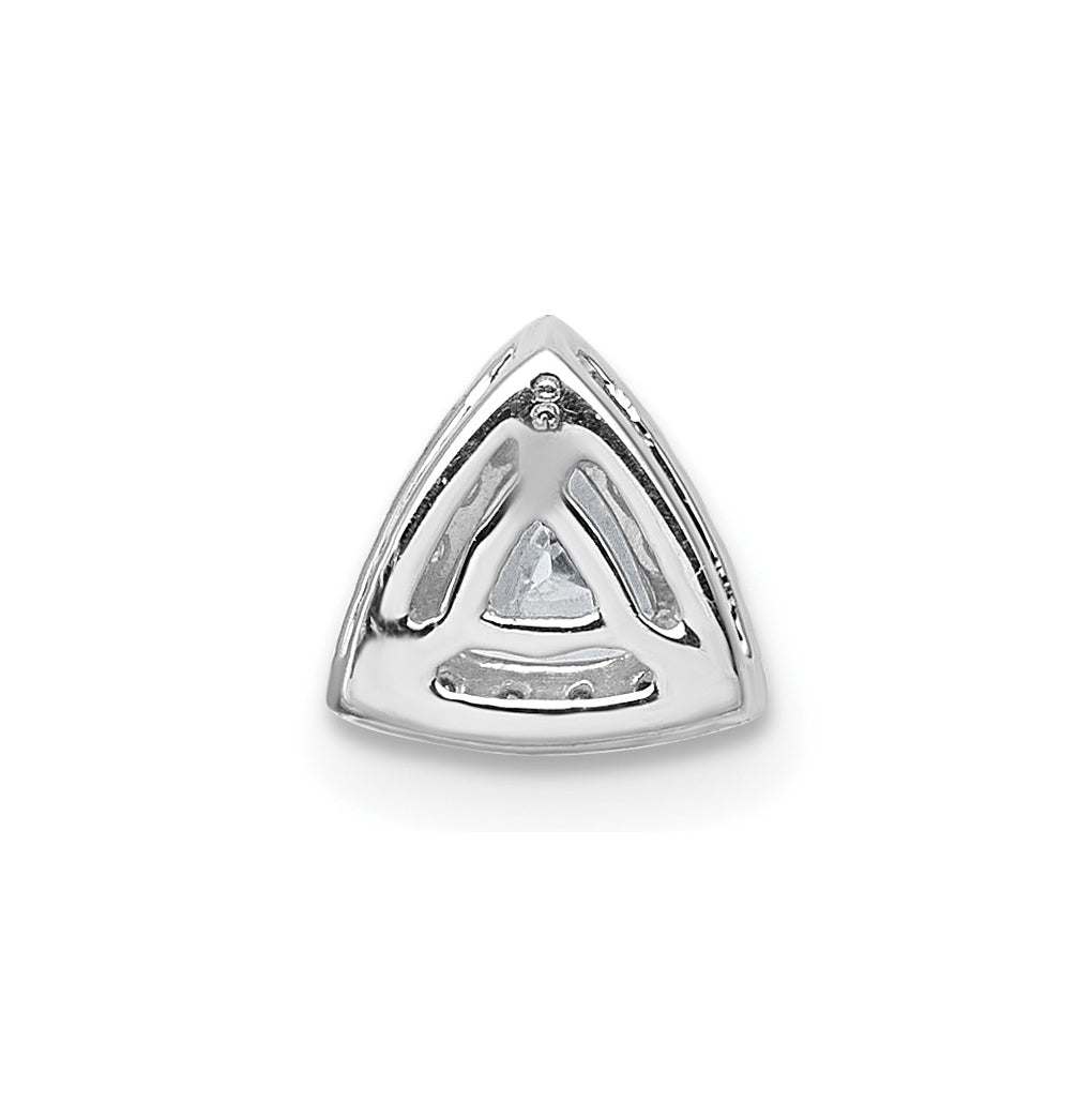 14K Yellow Or White Gold Lab Grown Diamond VS+ F+ Trillion Complete Halo Chain Slide Pendant