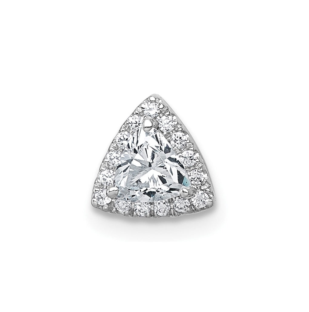 14K Yellow Or White Gold Lab Grown Diamond VS+ F+ Trillion Complete Halo Chain Slide Pendant