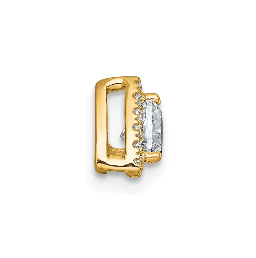 14K Yellow Or White Gold Lab Grown Diamond VS+ F+ Trillion Complete Halo Chain Slide Pendant