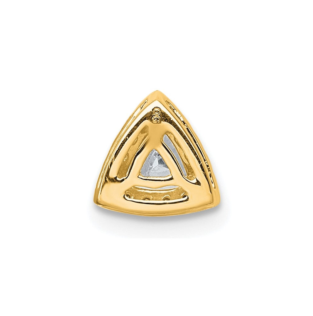 14K Yellow Or White Gold Lab Grown Diamond VS+ F+ Trillion Complete Halo Chain Slide Pendant
