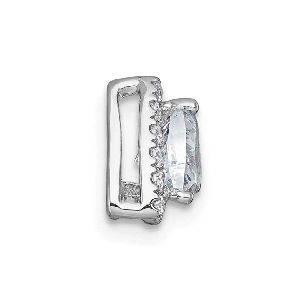 14K Yellow Or White Gold Lab Grown Diamond VS+ F+ Trillion Complete Halo Chain Slide Pendant