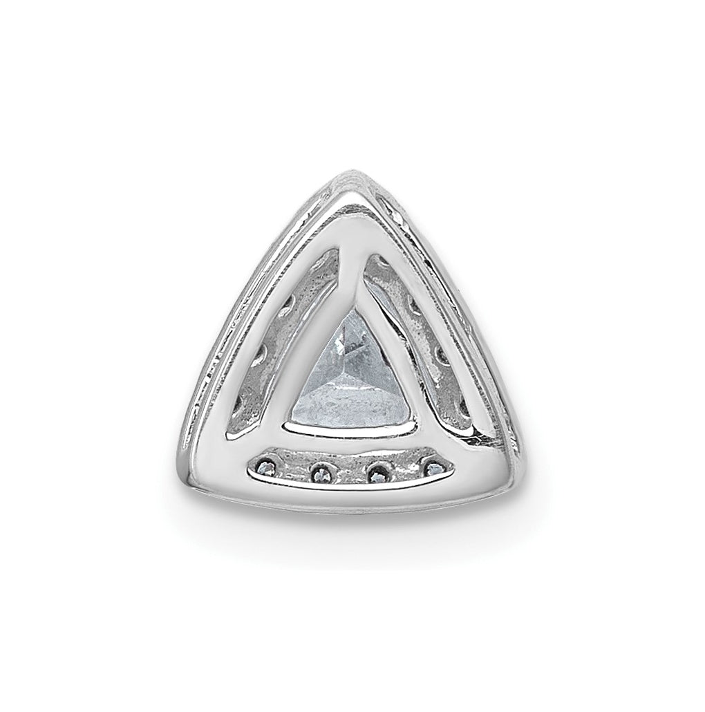 14K Yellow Or White Gold Lab Grown Diamond VS+ F+ Trillion Complete Halo Chain Slide Pendant