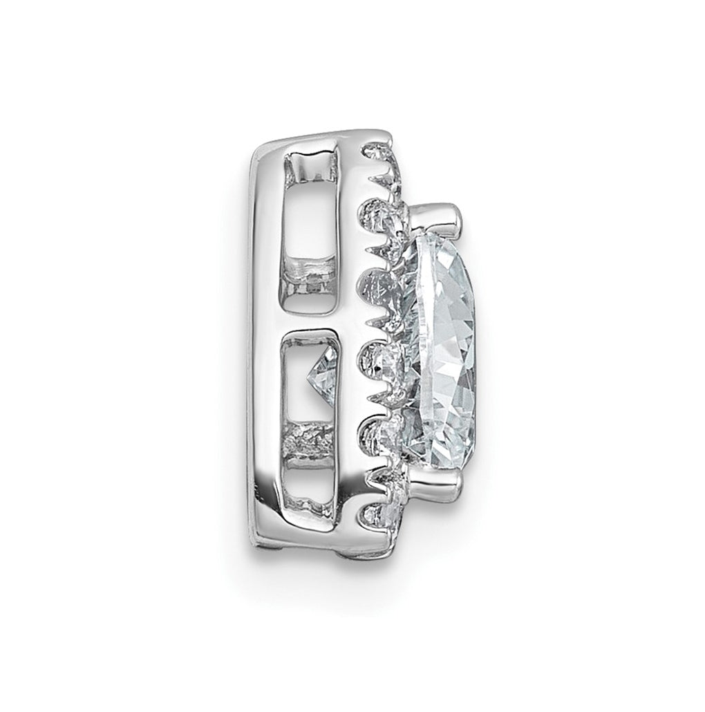14K Yellow Or White Gold Certified Lab Grown Diamond VS+ F+ Trillion Complete Halo Chain Slide Pendant