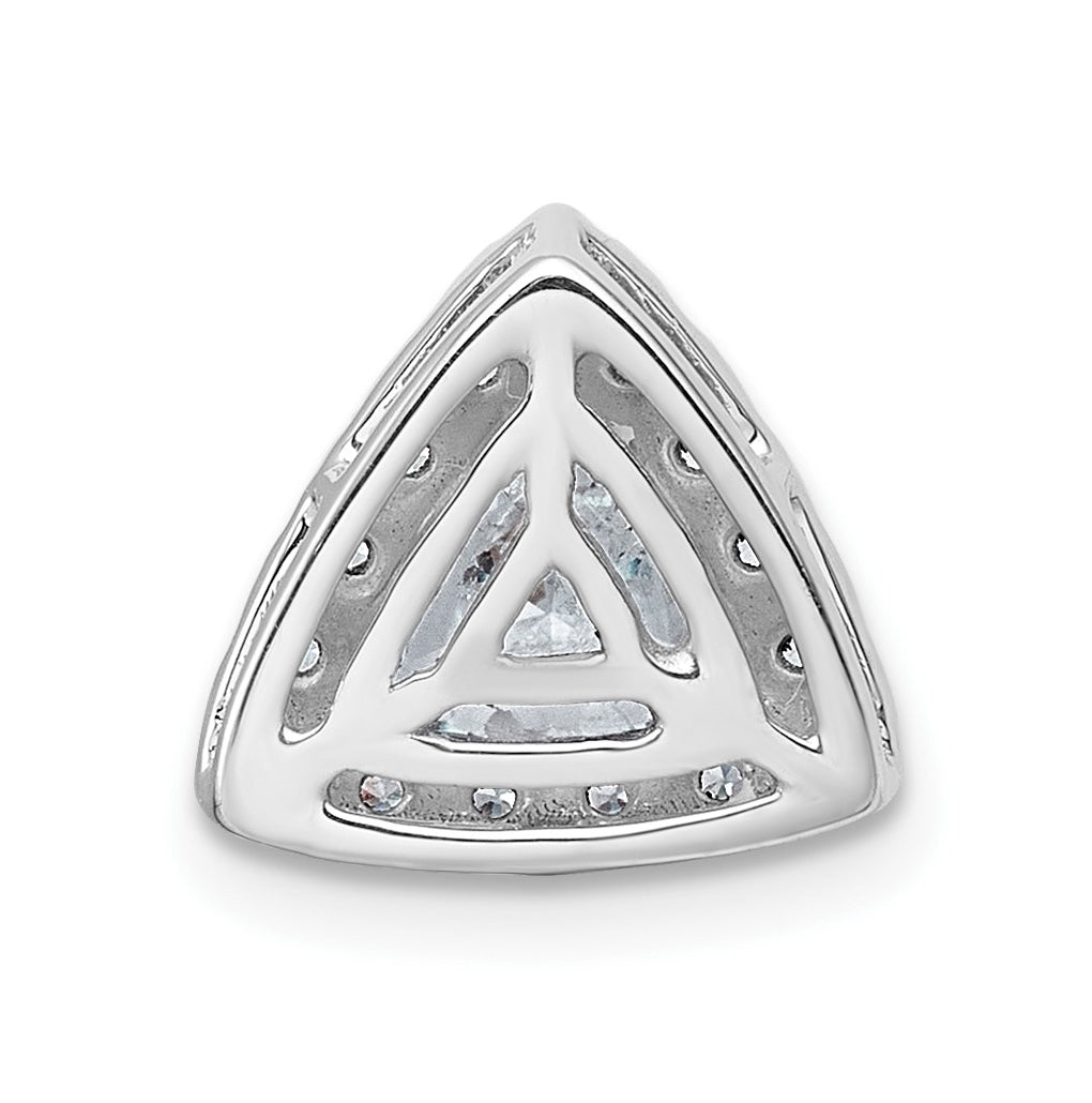 14K Yellow Or White Gold Certified Lab Grown Diamond VS+ F+ Trillion Complete Halo Chain Slide Pendant
