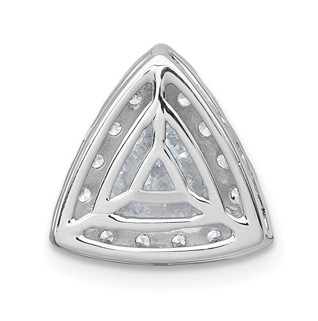 14K Yellow Or White Gold Certified Lab Grown Diamond VS+ F+ Trillion Complete Halo Chain Slide Pendant