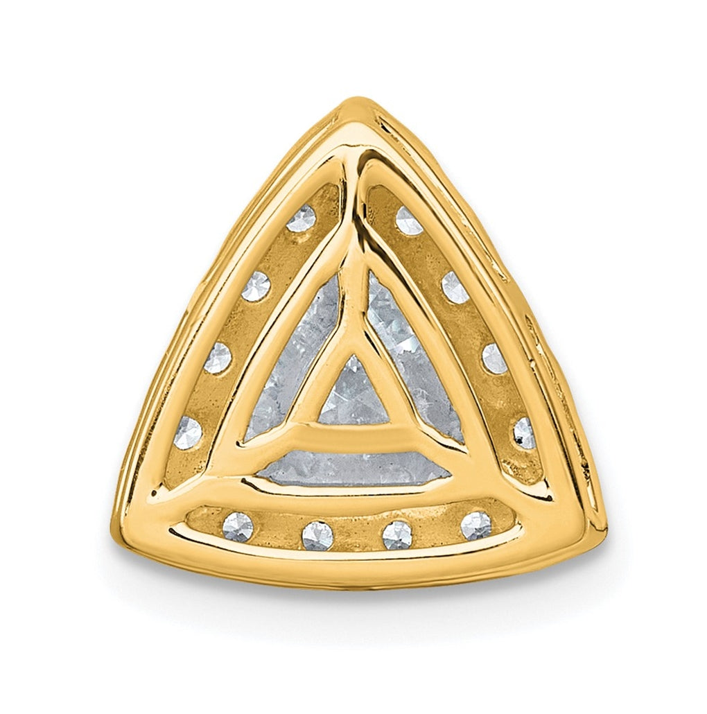 14K Yellow Or White Gold Certified Lab Grown Diamond VS+ F+ Trillion Complete Halo Chain Slide Pendant