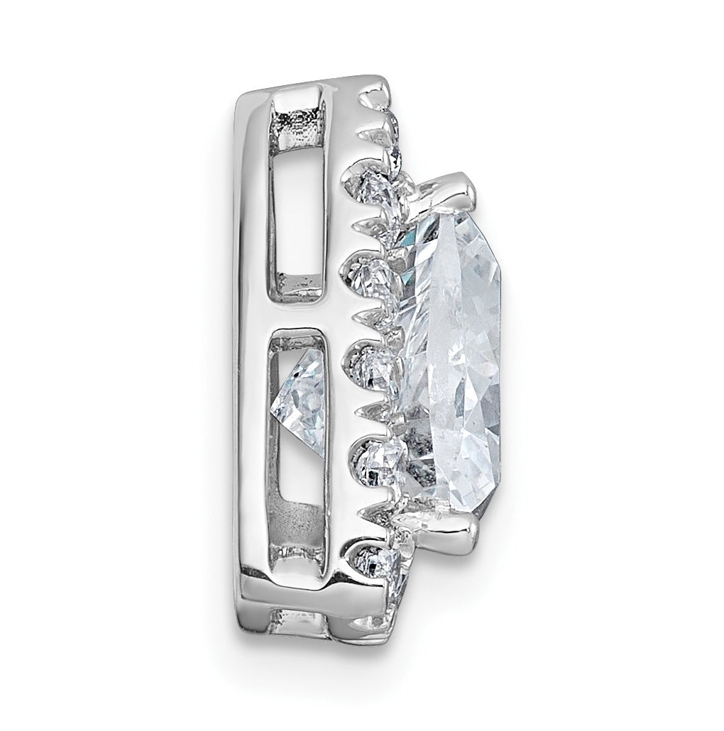 14K Yellow Or White Gold Certified Lab Grown Diamond VS+ F+ Trillion Complete Halo Chain Slide Pendant