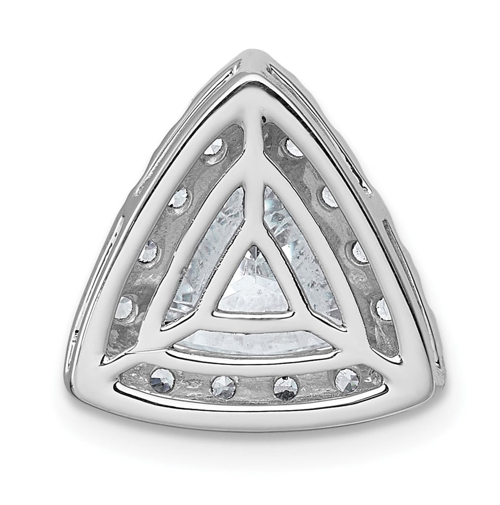 14K Yellow Or White Gold Certified Lab Grown Diamond VS+ F+ Trillion Complete Halo Chain Slide Pendant
