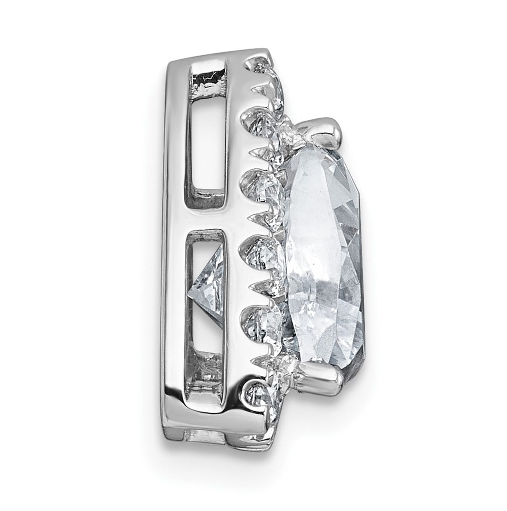 14K Yellow Or White Gold Certified Lab Grown Diamond VS+ F+ Trillion Complete Halo Chain Slide Pendant