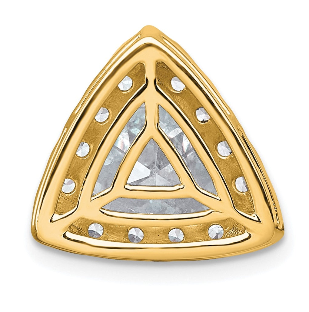 14K Yellow Or White Gold Certified Lab Grown Diamond VS+ F+ Trillion Complete Halo Chain Slide Pendant