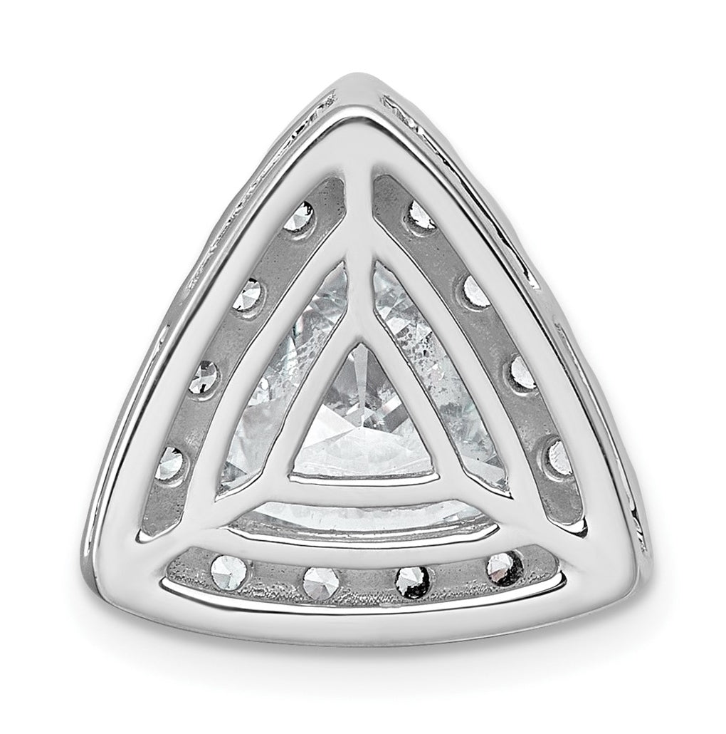 14K Yellow Or White Gold Certified Lab Grown Diamond VS+ F+ Trillion Complete Halo Chain Slide Pendant