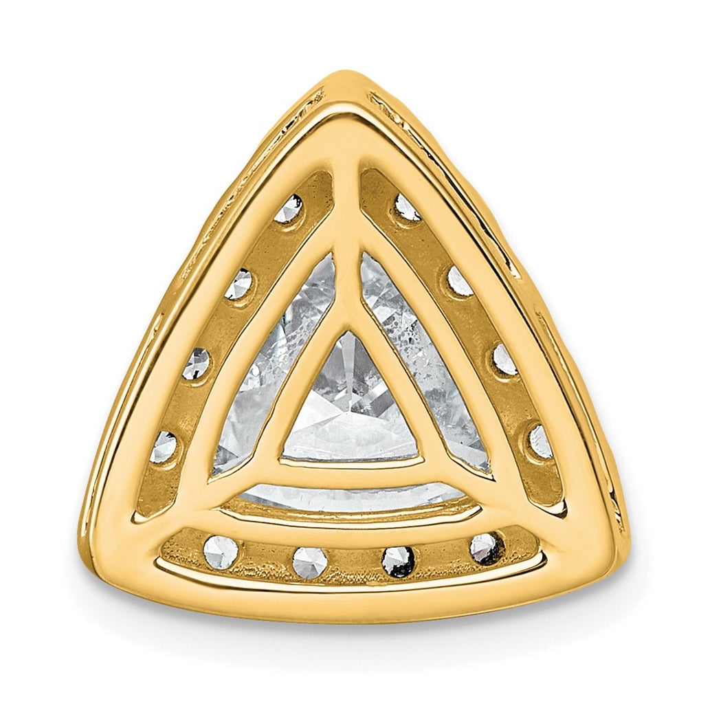 14K Yellow Or White Gold Certified Lab Grown Diamond VS+ F+ Trillion Complete Halo Chain Slide Pendant