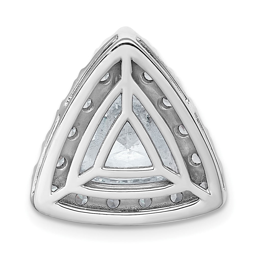 14K Yellow Or White Gold Certified Lab Grown Diamond VS+ F+ Trillion Complete Halo Chain Slide Pendant