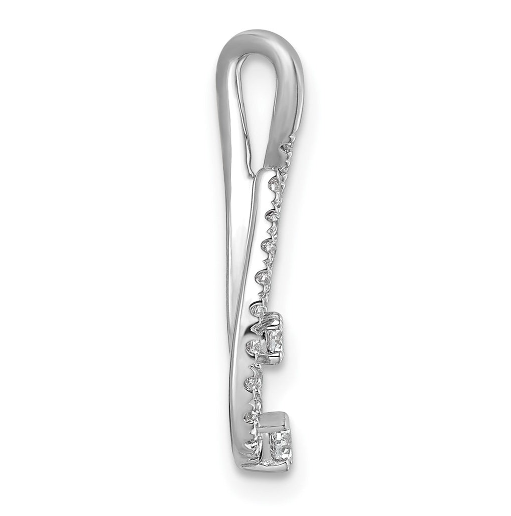 14k White Gold 3/8 carat Lab Grown Diamond VS+ F+ Complete Fashion Teardrop Chain Slide Pendant