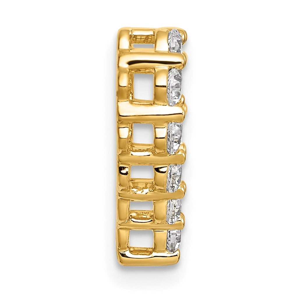 14k Yellow Gold 1/2 carat Lab Grown Diamond VS+ F+ Complete Heart Chain Slide Pendant