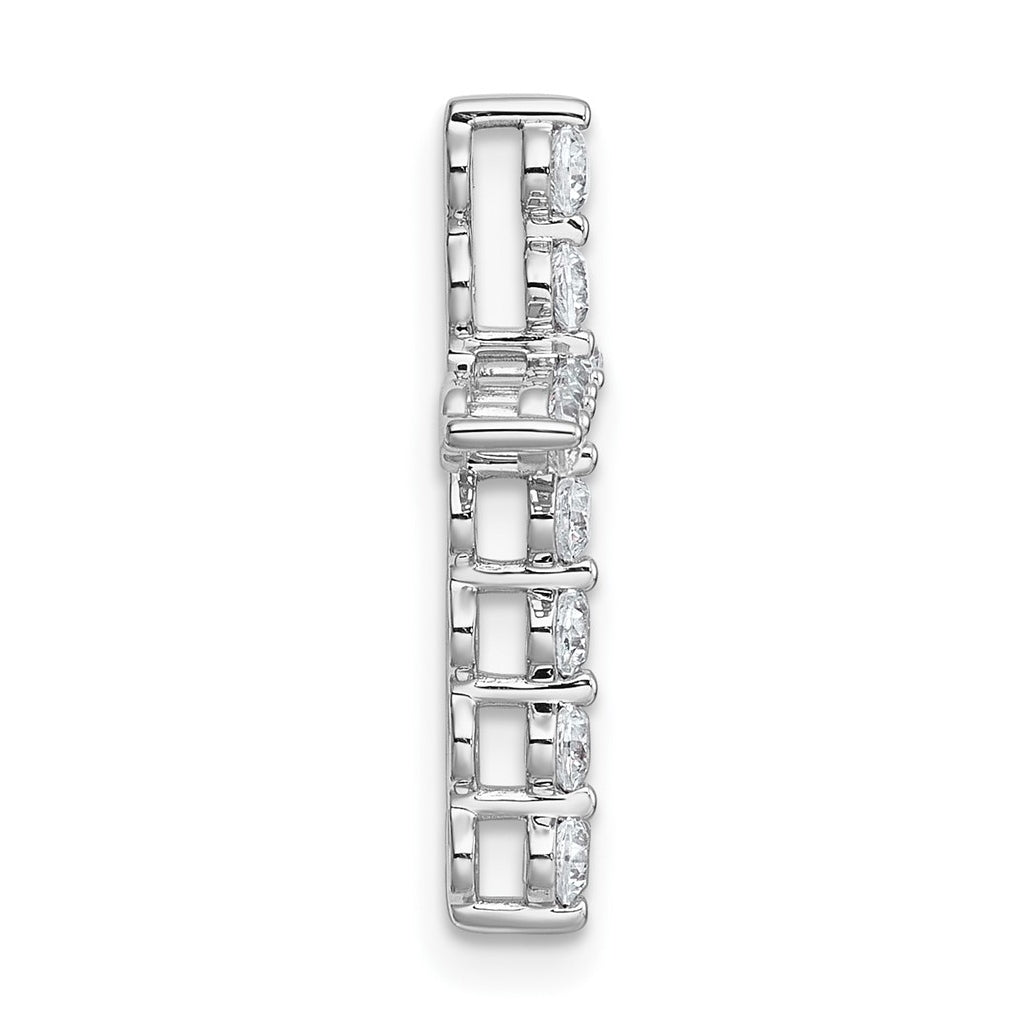 14k White Gold 1/2 carat Lab Grown Diamond VS+ F+ Complete Cross Chain Slide Pendant