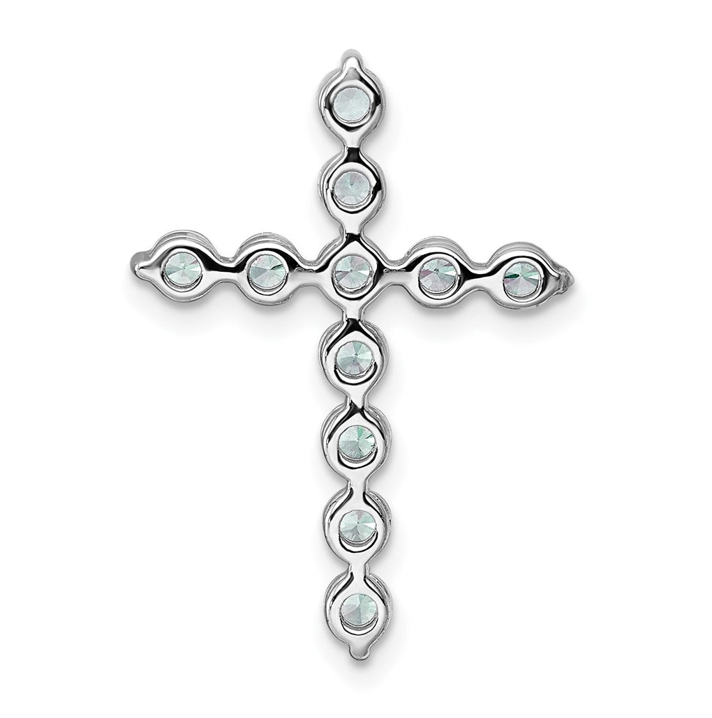 14k White Gold 1 carat Lab Grown Diamond VS+ F+ Complete Cross Chain Slide Pendant