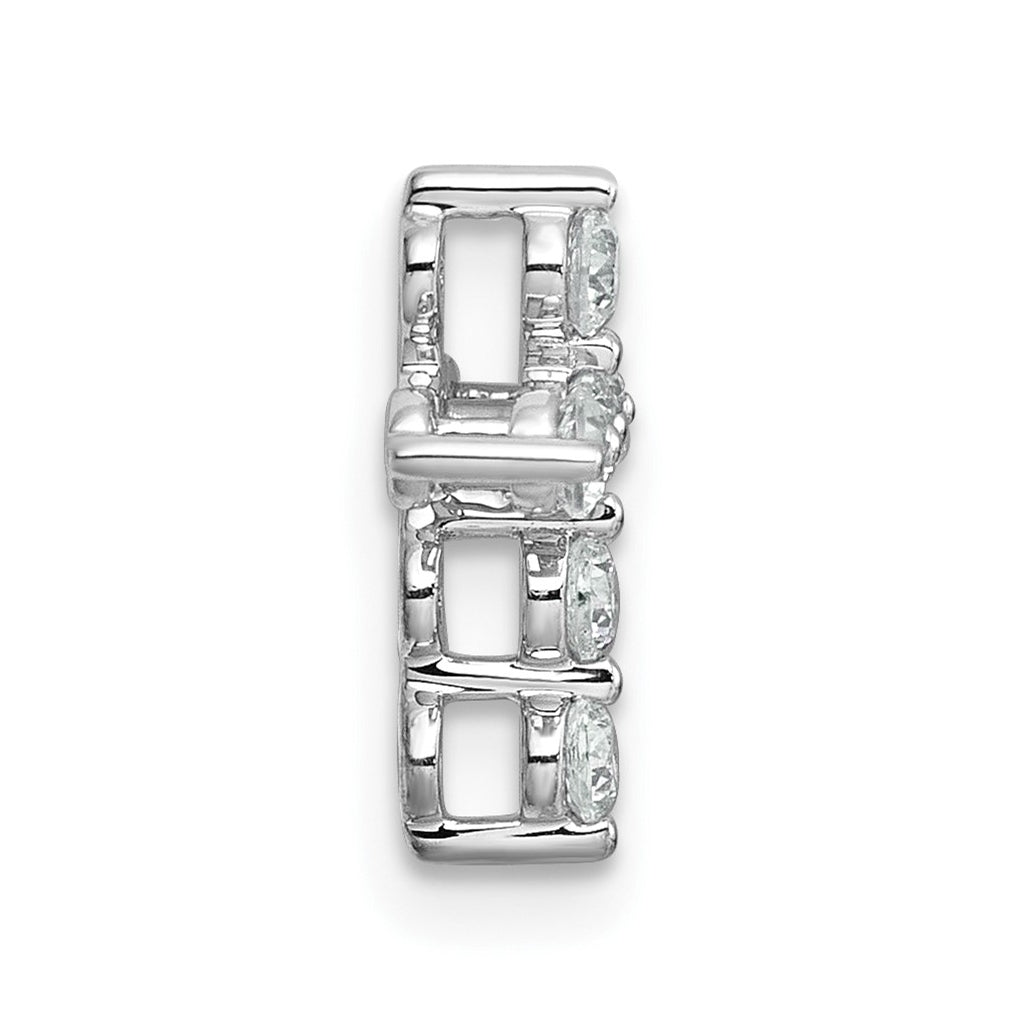14k White Gold 1/4 carat Lab Grown Diamond VS+ F+ Complete Cross Chain Slide Pendant