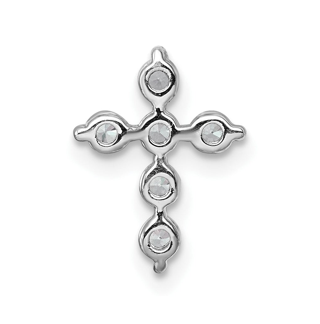 14k White Gold 1/4 carat Lab Grown Diamond VS+ F+ Complete Cross Chain Slide Pendant