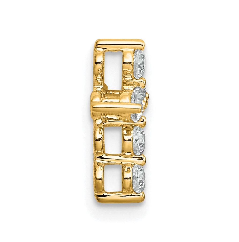 14k Yellow Gold 1/4 carat Lab Grown Diamond VS+ F+ Complete Cross Chain Slide Pendant