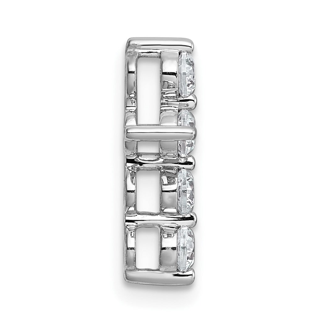 14k White Gold 1/2 carat Lab Grown Diamond VS+ F+ Complete Cross Chain Slide Pendant