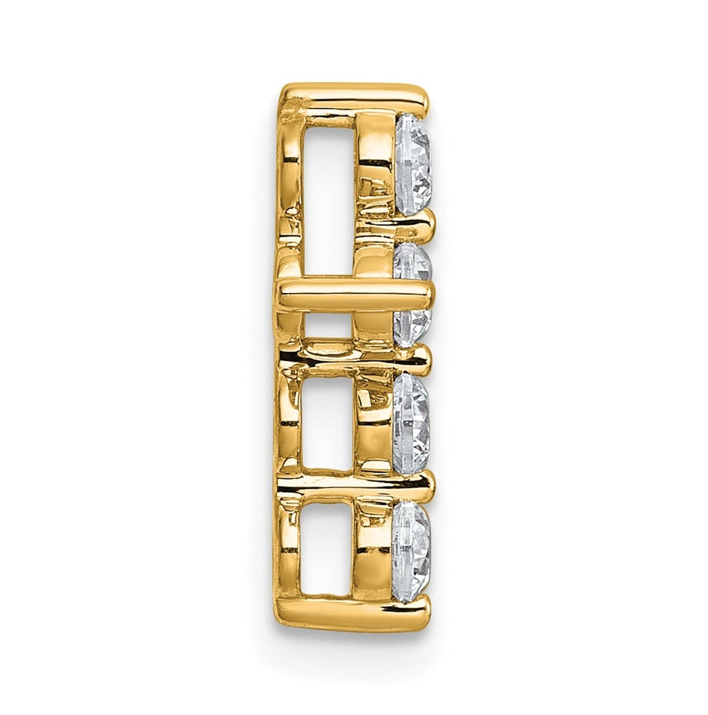 14k Yellow Gold 1/2 carat Lab Grown Diamond VS+ F+ Complete Cross Chain Slide Pendant