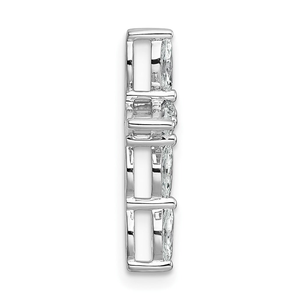 14k White Gold 1/2 carat Lab Grown Diamond VS+ F+ Complete Cross Chain Slide Pendant