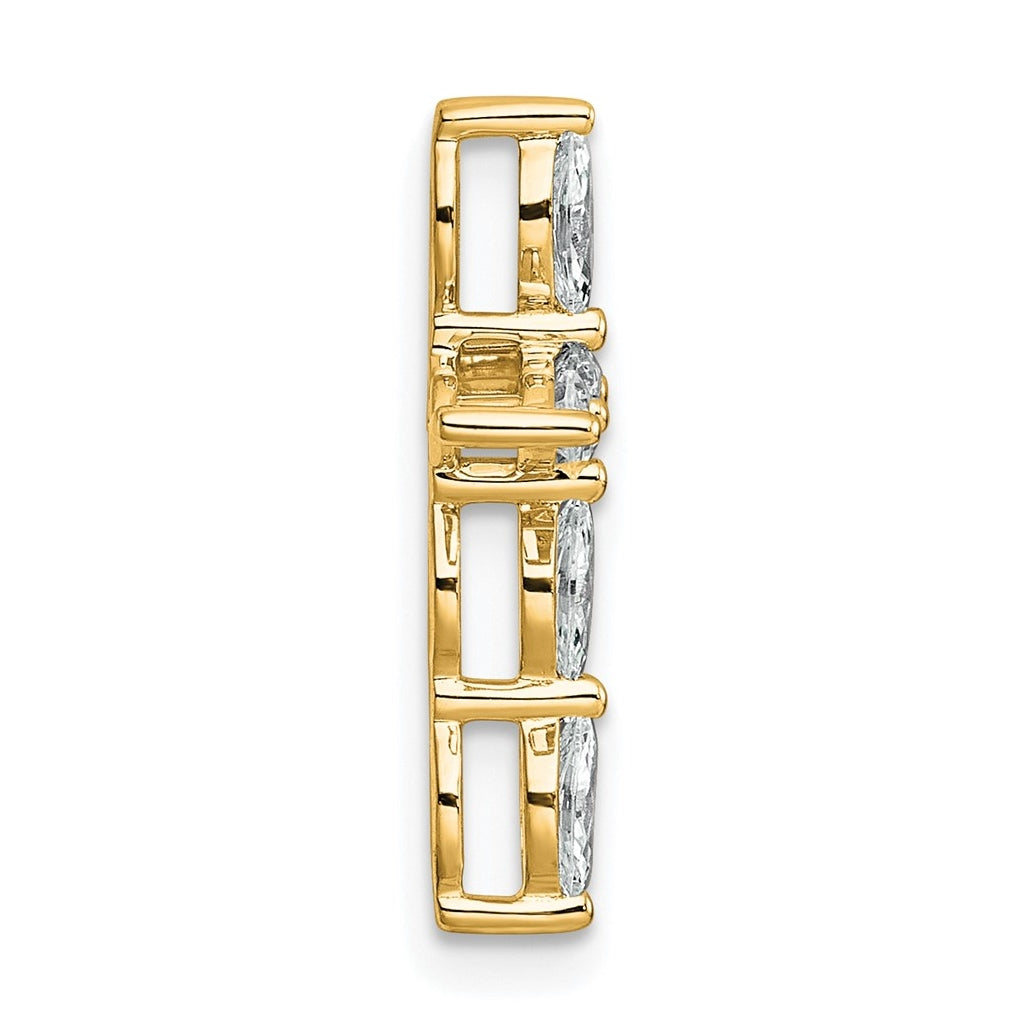 14k Yellow Gold 1/2 carat Lab Grown Diamond VS+ F+ Complete Cross Chain Slide Pendant