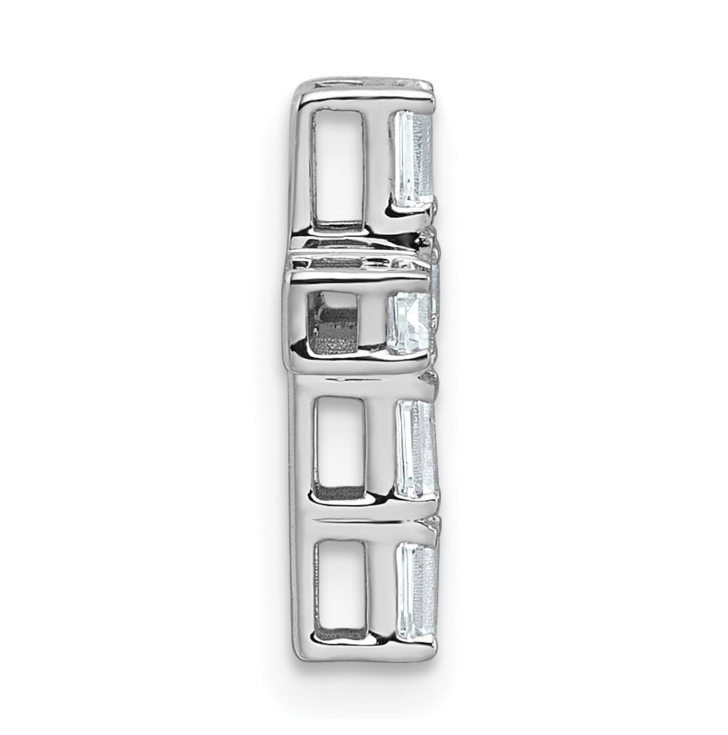 14k White Gold 3/4 carat Lab Grown Diamond VS+ F+ Complete Cross Chain Slide Pendant