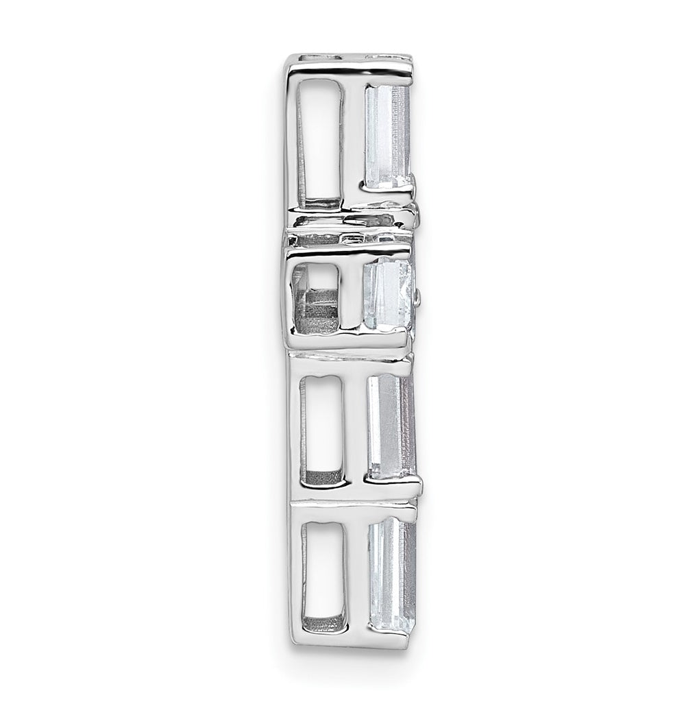 14k White Gold 3 carat Lab Grown Diamond VS+ F+ Complete Cross Chain Slide Pendant