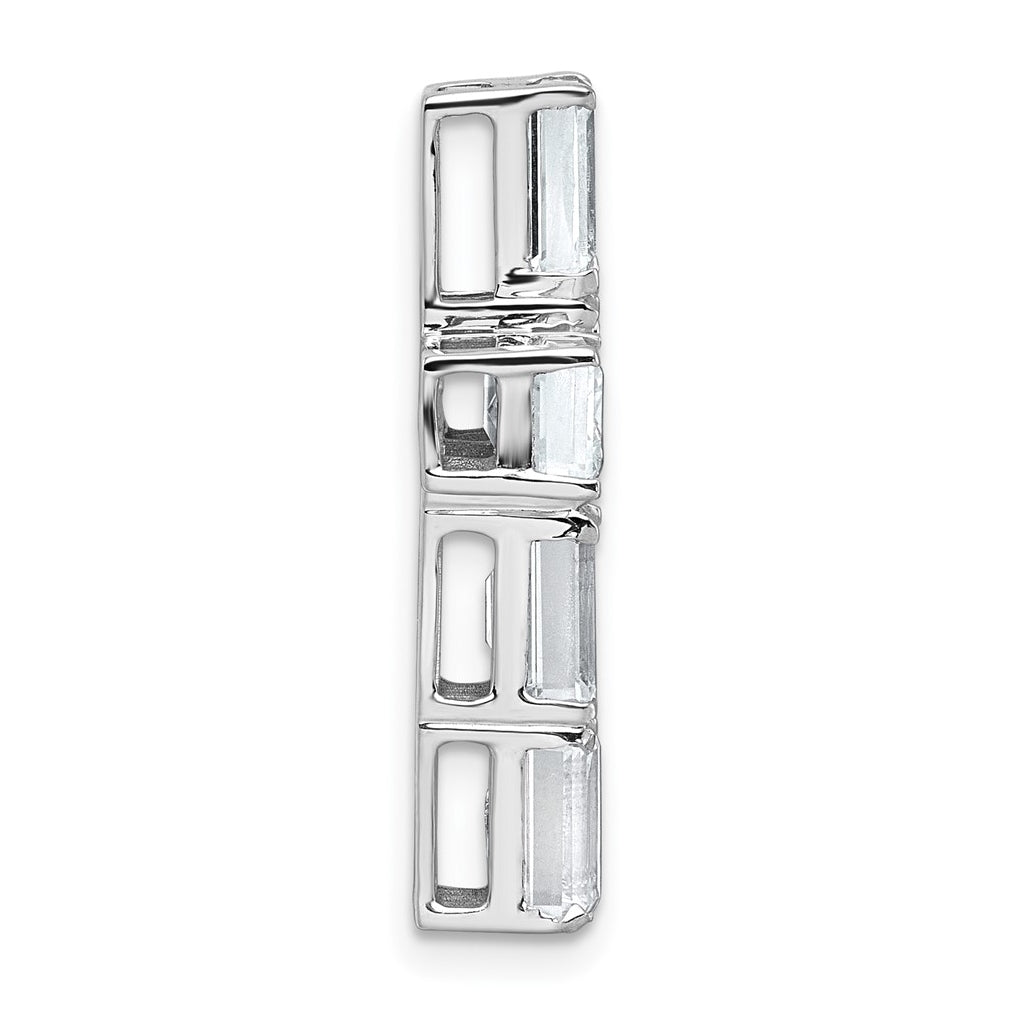 14k White Gold 4 5/8 carat Lab Grown Diamond VS+ F+ Complete Cross Chain Slide Pendant