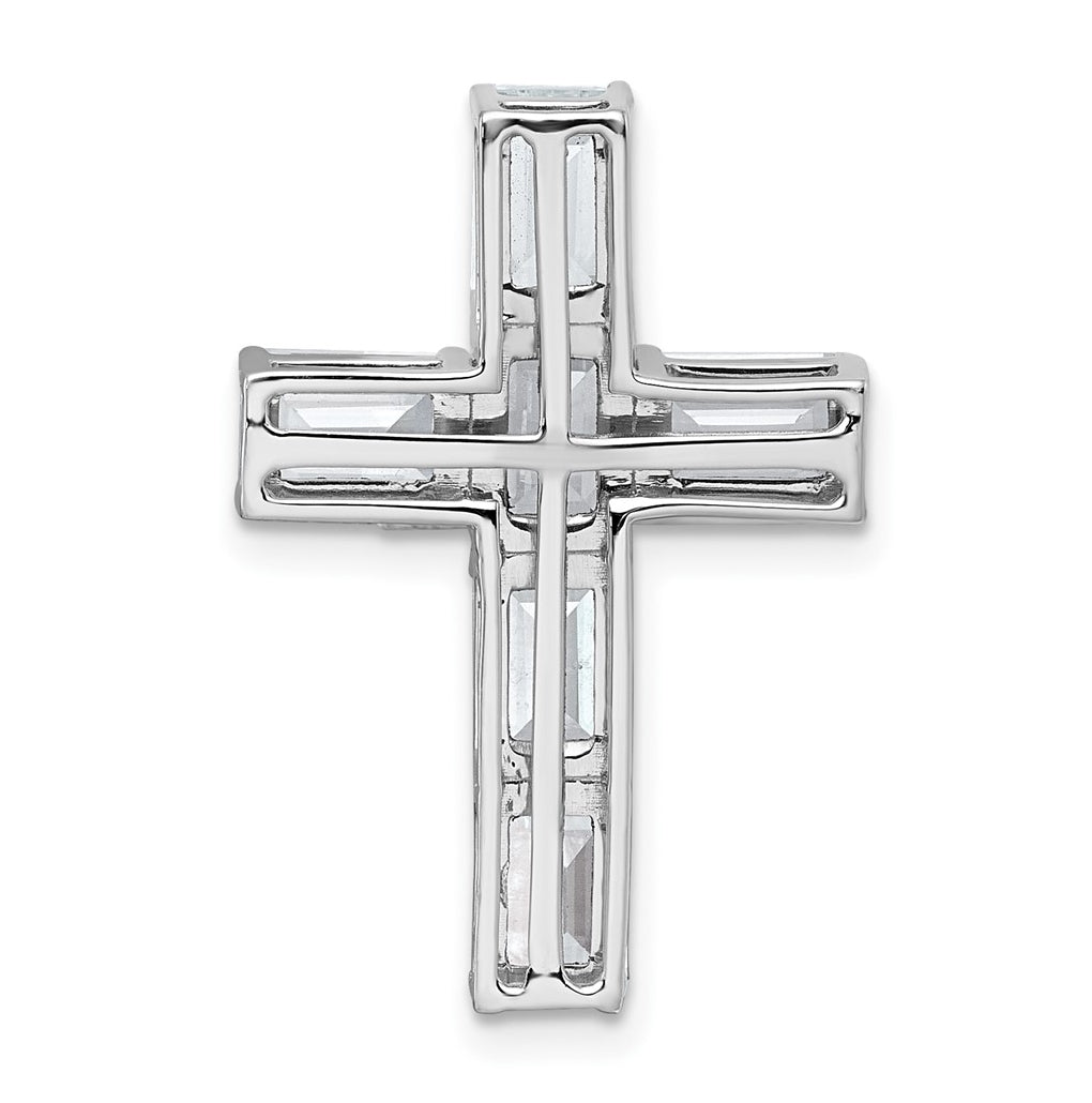 14k White Gold 4 5/8 carat Lab Grown Diamond VS+ F+ Complete Cross Chain Slide Pendant