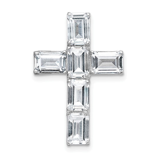 14k White Gold 4 5/8 carat Lab Grown Diamond VS+ F+ Complete Cross Chain Slide Pendant
